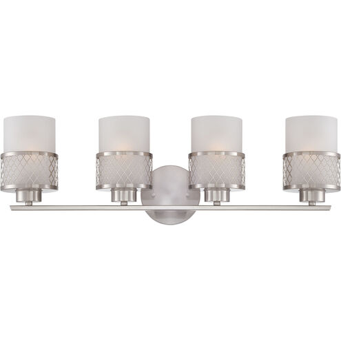 Fusion 4 Light 27 inch Brushed Nickel Vanity Light Wall Light