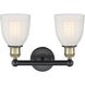 Brookfield 2 Light 14.75 inch Black Antique Brass Bath Vanity Light Wall Light in White