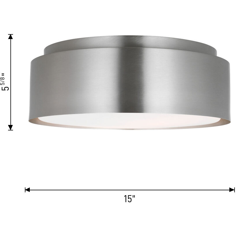 Drew & Jonathan Dartmore 2 Light 15 inch Satin Brass Flush Mount Ceiling Light, Medium