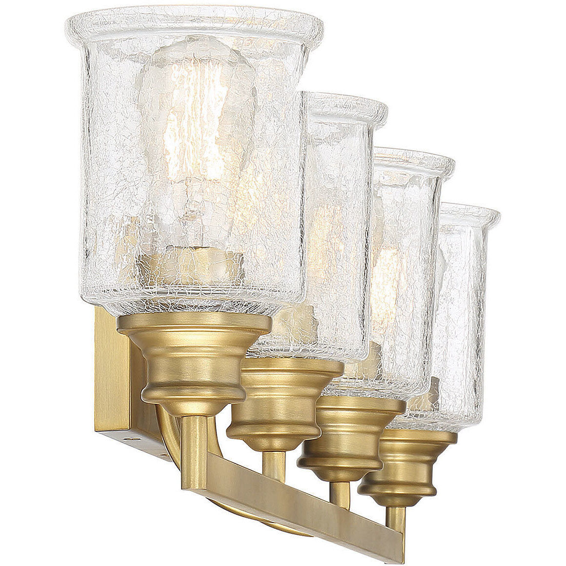 Hampton 4 Light 32 inch Warm Brass Bathroom Vanity Light Wall Light