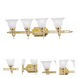 French Regency 4 Light 33 inch Polished Brass Vanity Sconce Wall Light