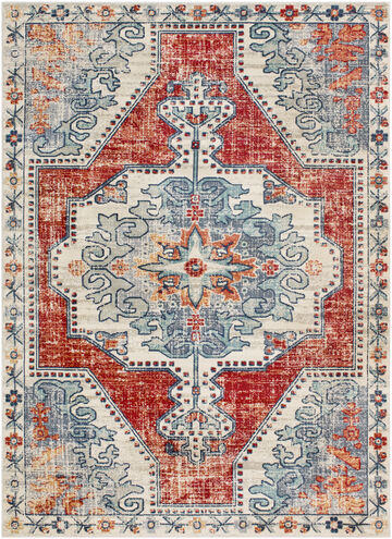 Bohemian 65 X 47 inch Red Rug in 4 x 5, Rectangle