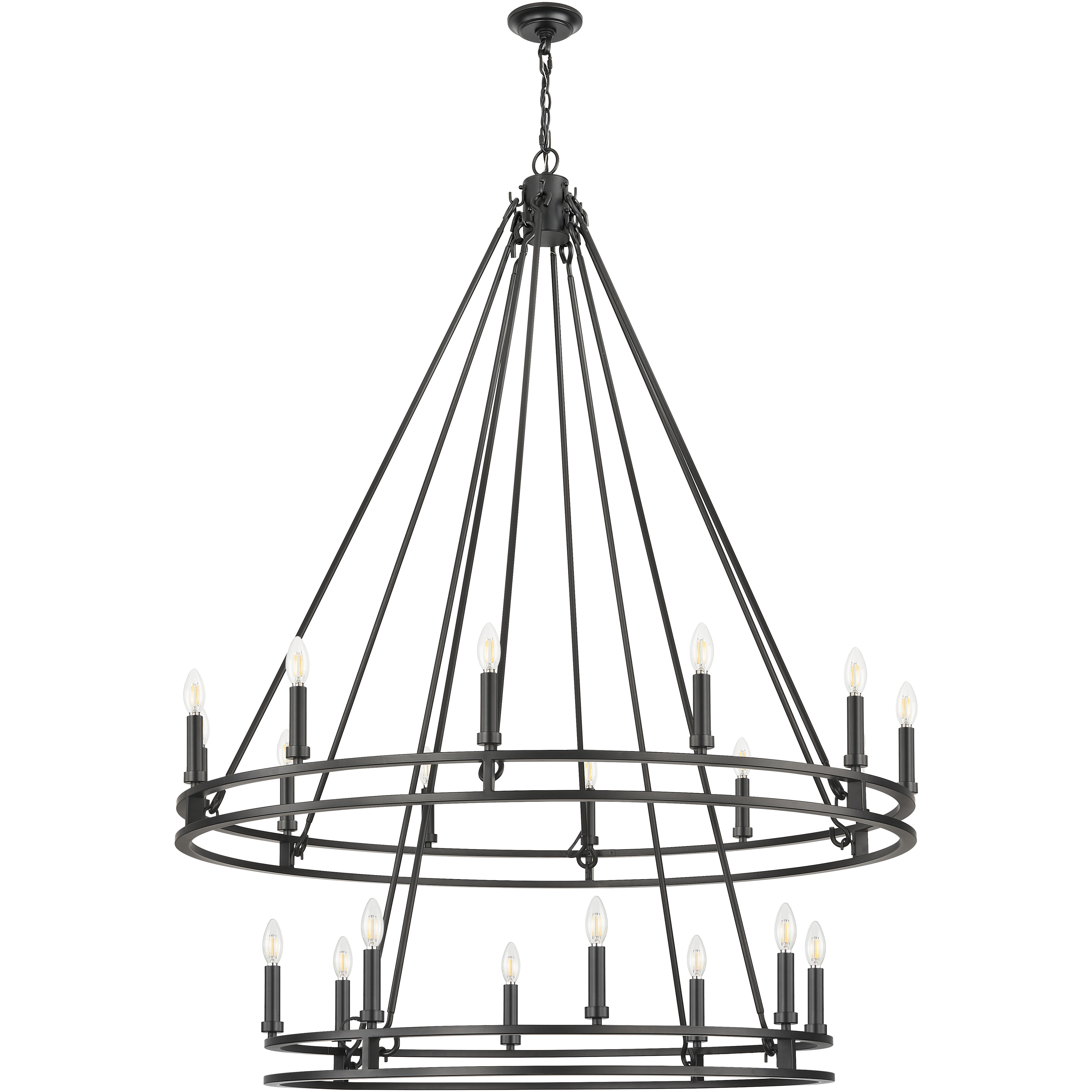 Dennison 20 Light 47.5 inch Matte Black Chandelier Ceiling Light