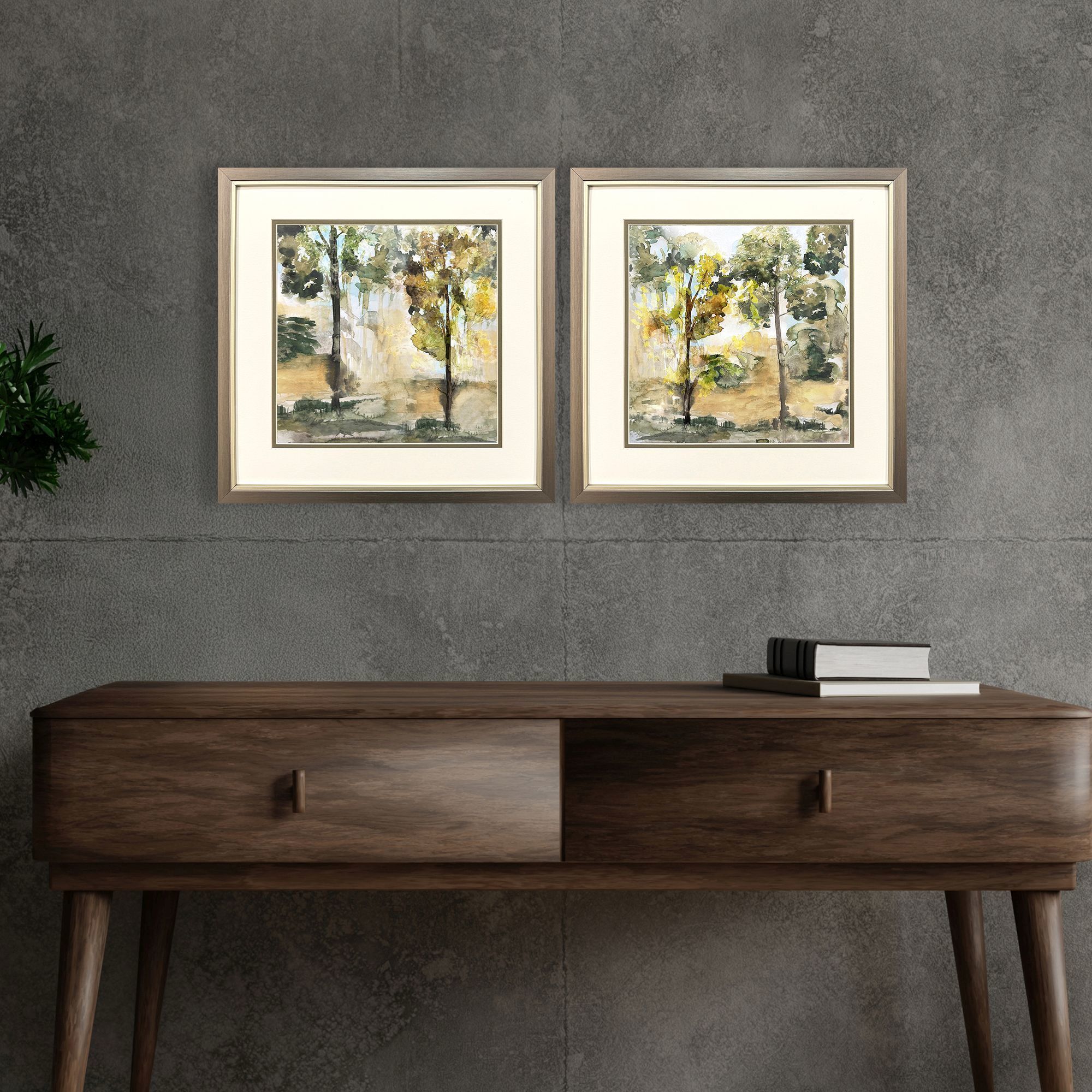 Nearing Autumn Green and Brown Framed Art, Propac