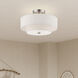 Meridian 2 Light 13 inch Brushed Nickel Semi-Flush Ceiling Light
