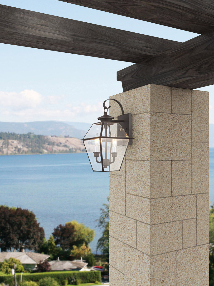Westover 2 Light 16.5 inch Bronze Outdoor Wall Lantern