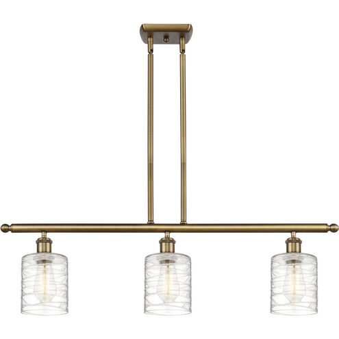 Ballston Cobbleskill 3 Light 36 inch Brushed Brass Island Light Ceiling Light