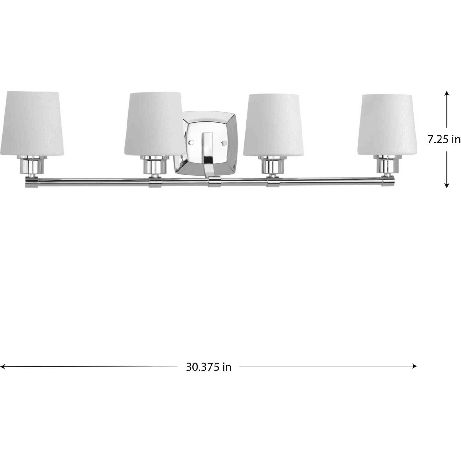 Glance 4 Light 30 inch Polished Chrome Bath Vanity Wall Light, Design Series