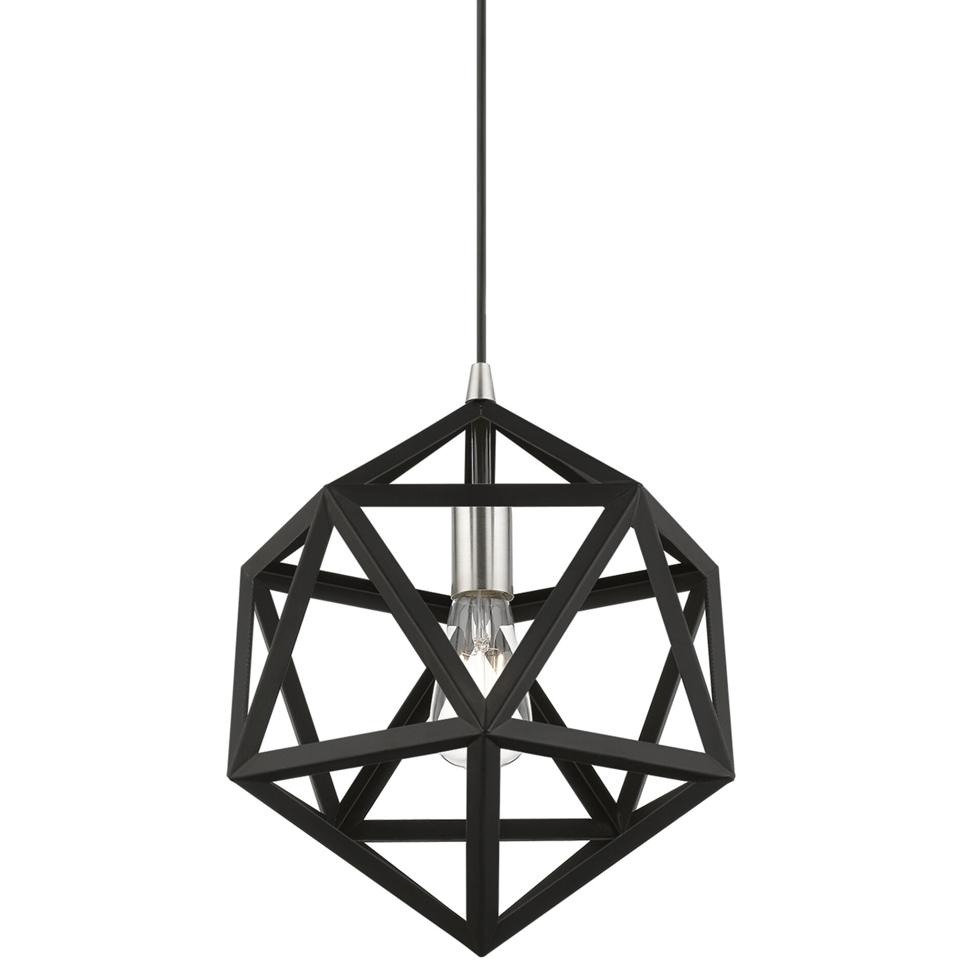 Ashland 1 Light 13 inch Black with Brushed Nickel Accents Pendant Ceiling Light