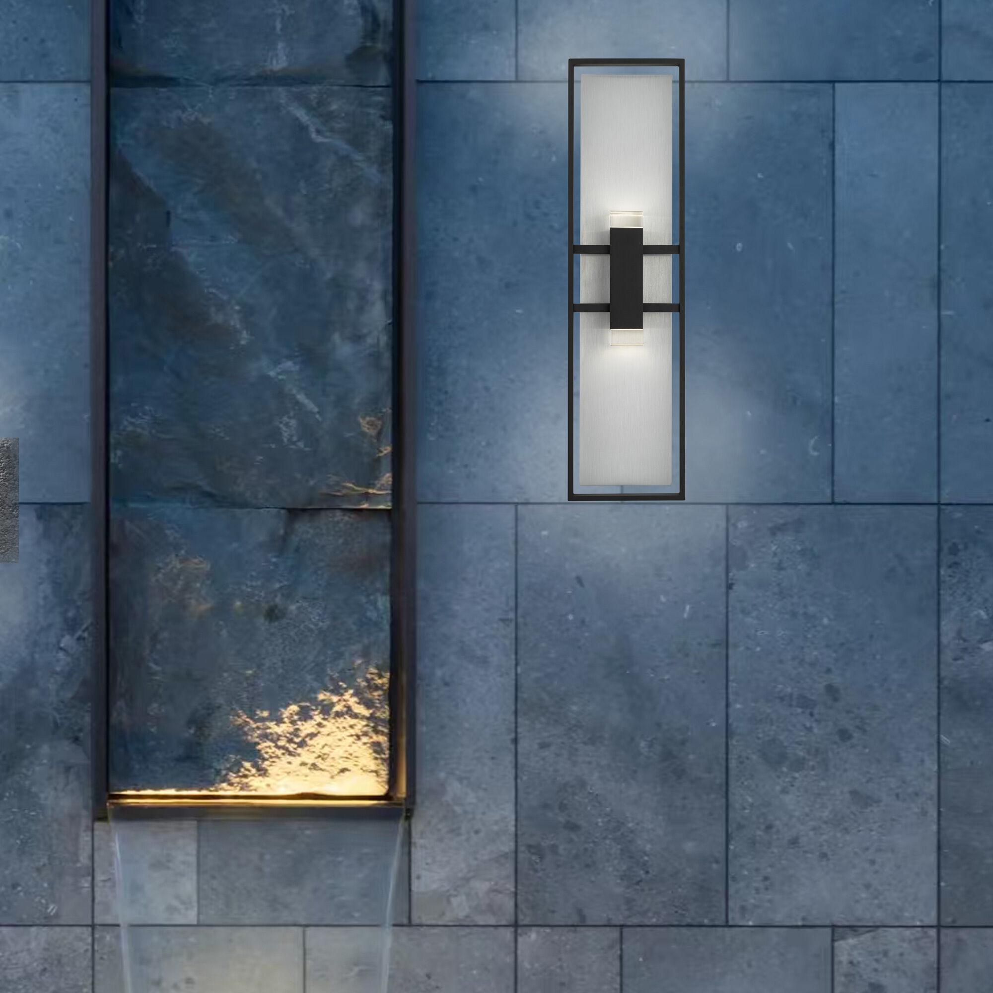 Mars LED 32 inch Sand Black Outdoor Wall Sconce