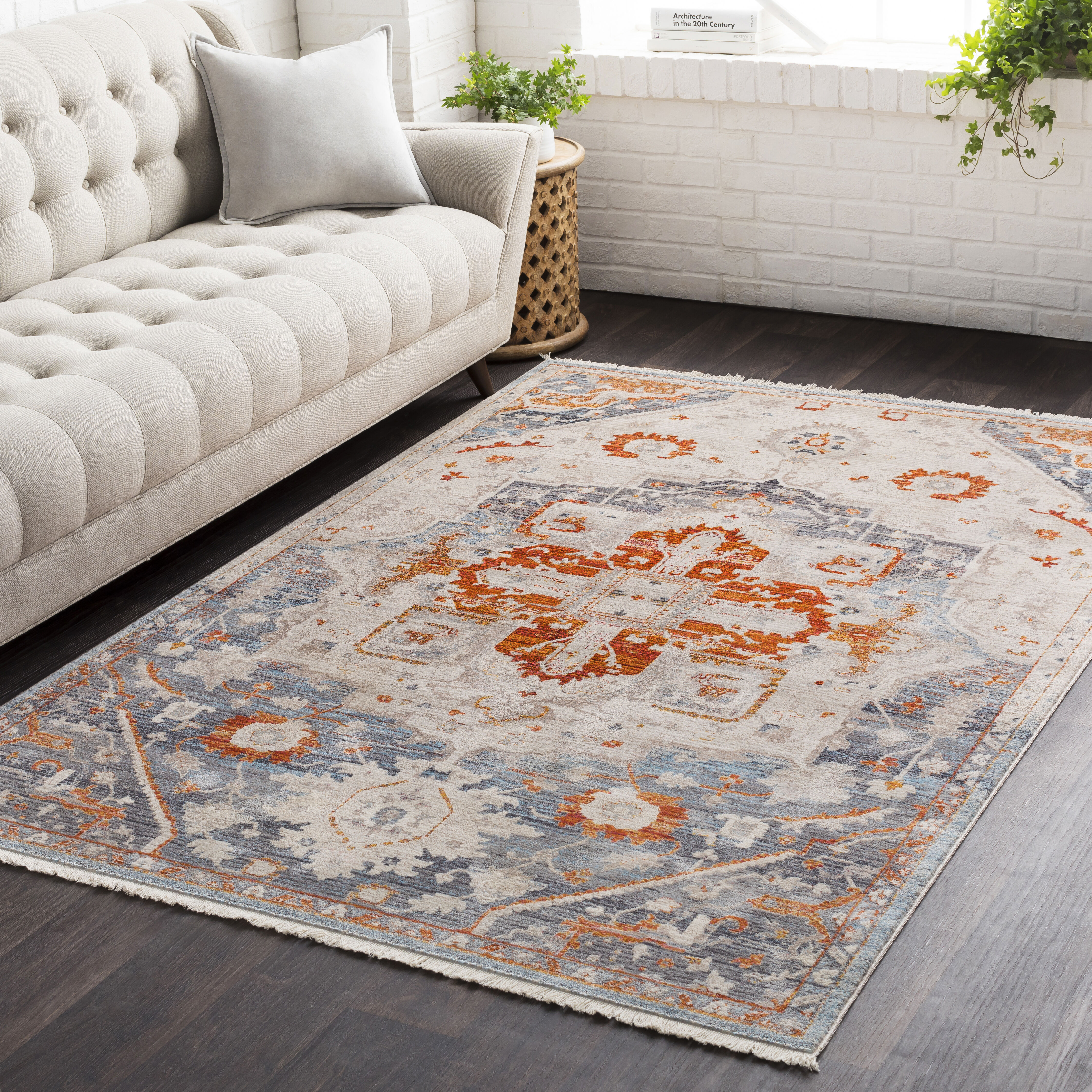 Ephesians 63 X 47 inch Burnt Orange Rug in 4 x 5, Rectangle