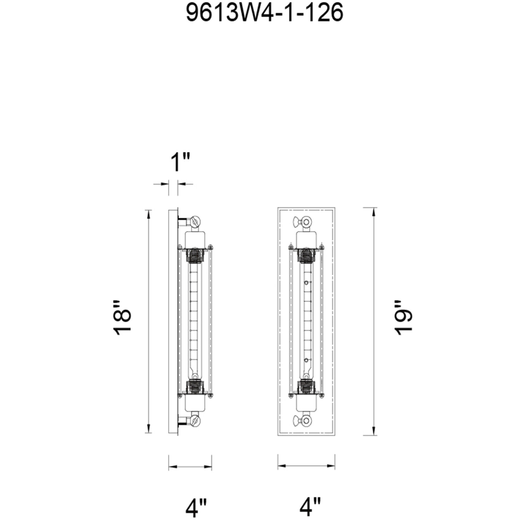Kiera 1 Light 4 inch Black Wall Light
