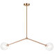 Novo 2 Light 5.88 inch Aged Gold Brass Pendant Ceiling Light in Aged Gold Brass and Clear