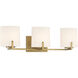 Mirelle 3 Light 25 inch Legacy Brass Vanity Wall Light