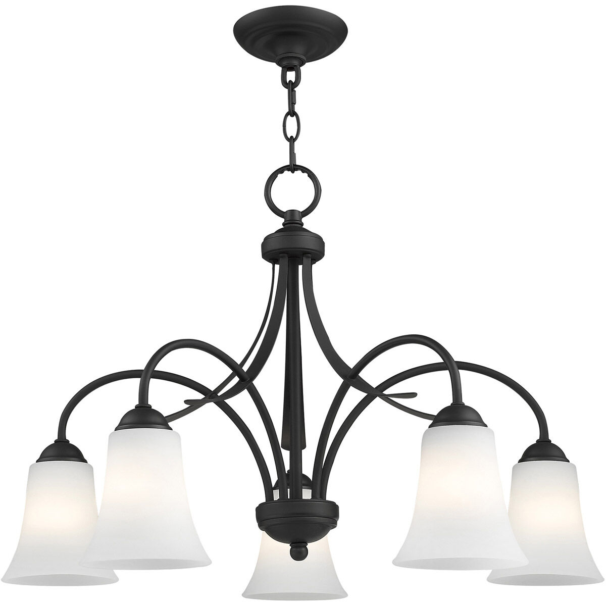 Ridgedale 5 Light 26 inch Black Chandelier Ceiling Light
