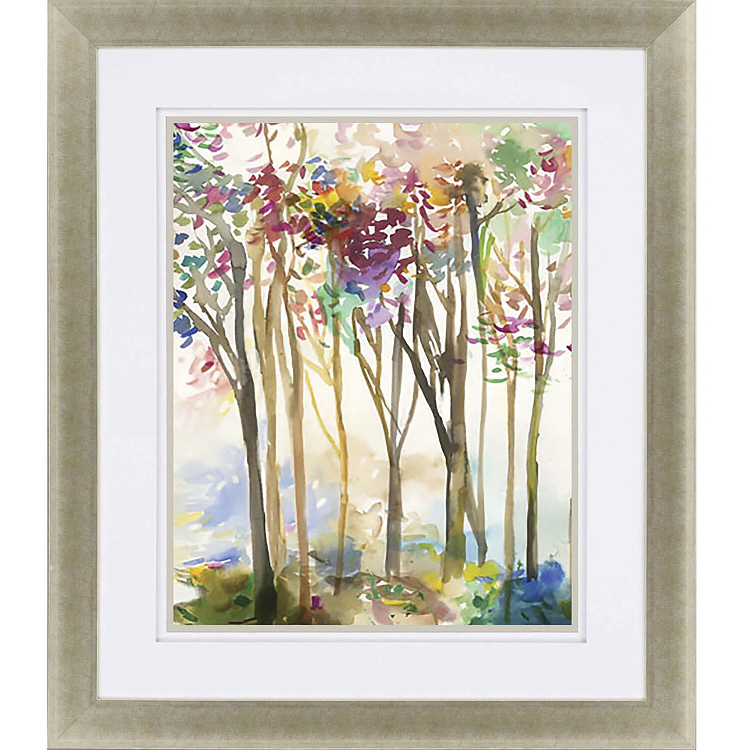 Sunny Path Multi and Pink and Brown and Green Framed Art