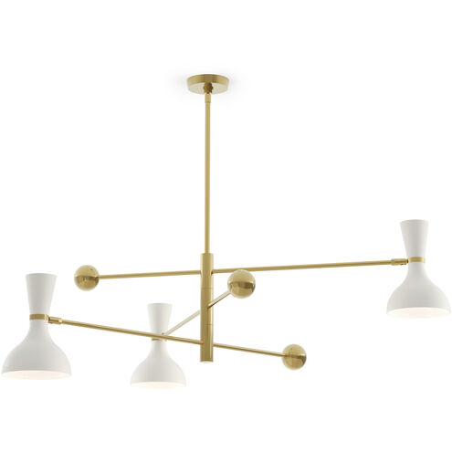 Clare 3 Light 55 inch Lily with Modern Brass Pendant Ceiling Light