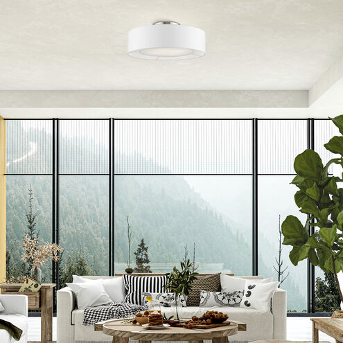 Gilmore 4 Light 21 inch Brushed Nickel with Shiny White Accents Semi-Flush Ceiling Light