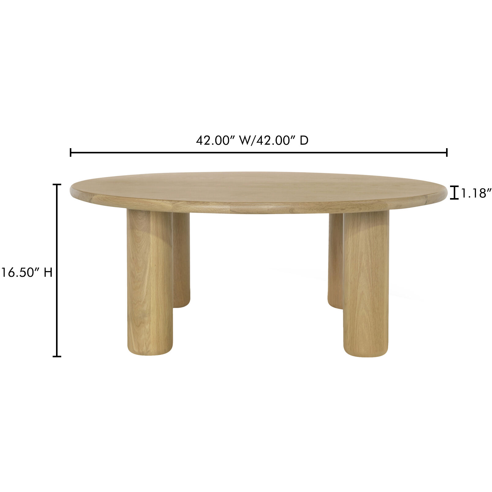 Milo 42 X 42 inch Natural Coffee Table