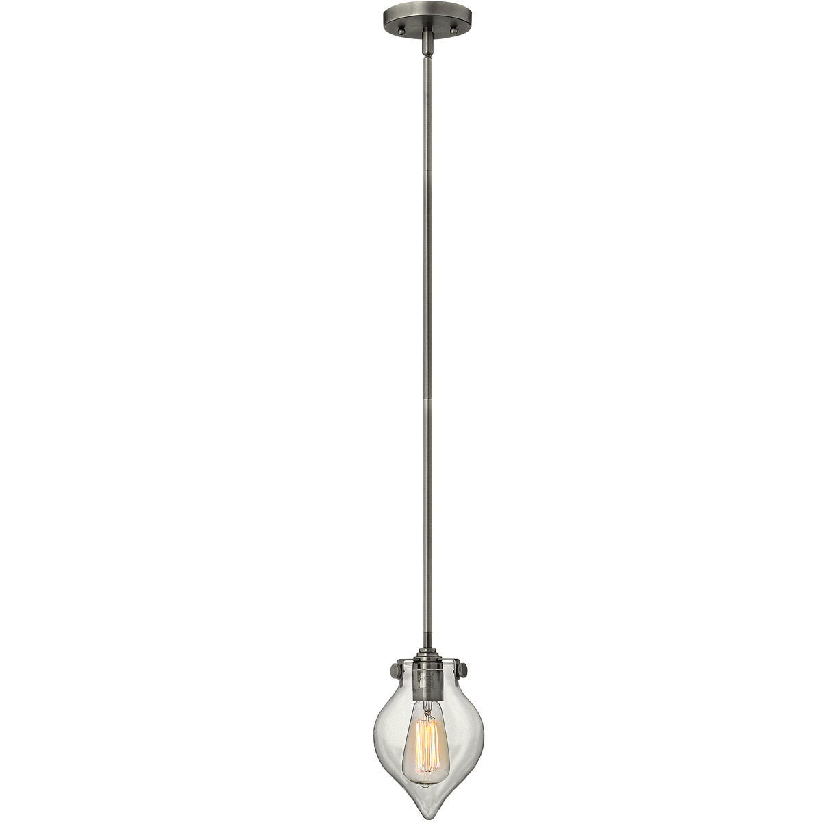 Congress 1 Light 6 inch Antique Nickel Mini-Pendant Ceiling Light, Retro Glass