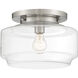 Peri 1 Light 12 inch Brushed Polished Nickel Flushmount Ceiling Light