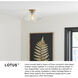 Lotus 1 Light 16 inch Heritage Brass Indoor Semi-Flush Mount Ceiling Light, Convertible to Pendant