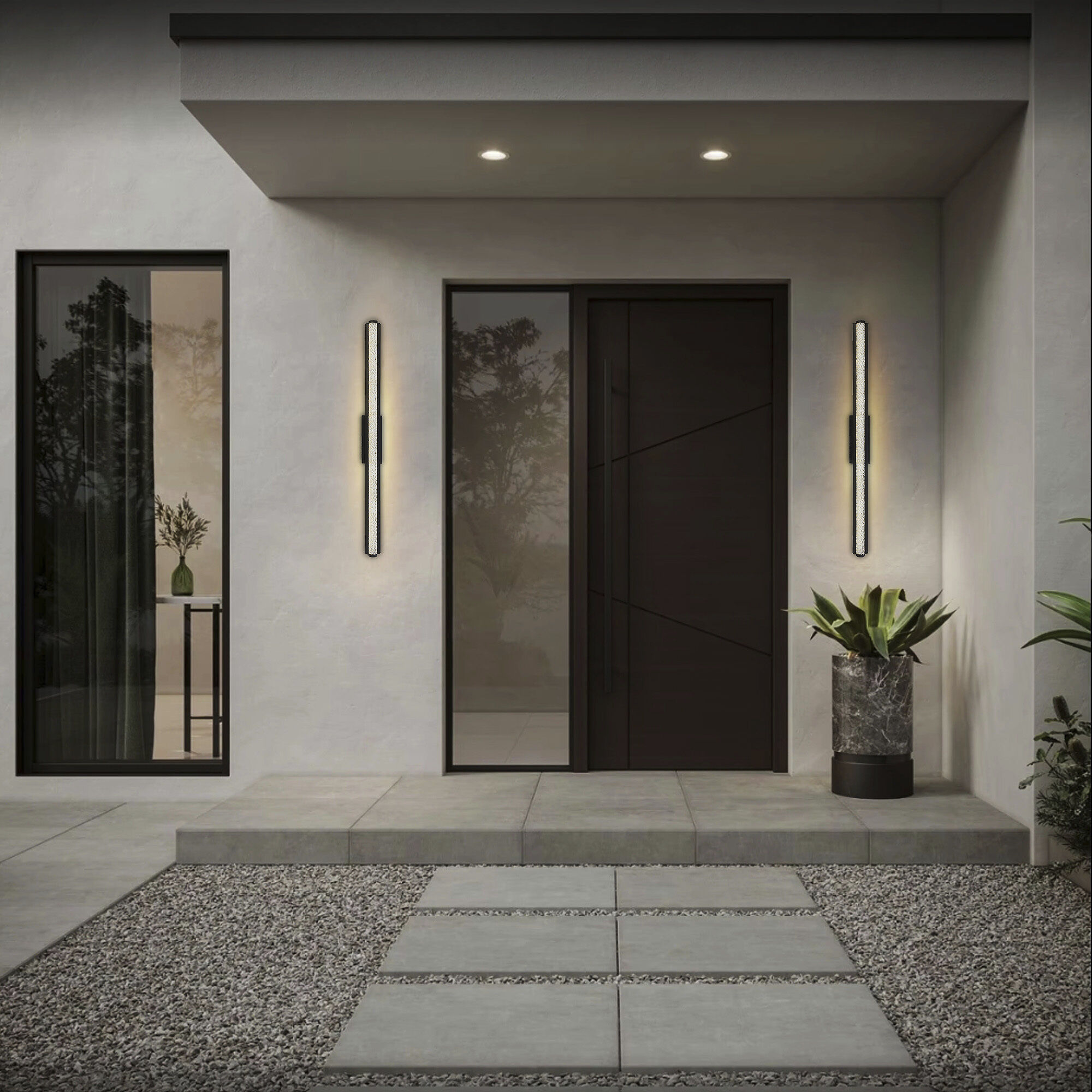 Fiji LED 36 inch Black Outdoor Wall Light