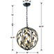 Broche 4 Light 16 inch English Bronze and Antique Gold Mini Chandelier Ceiling Light