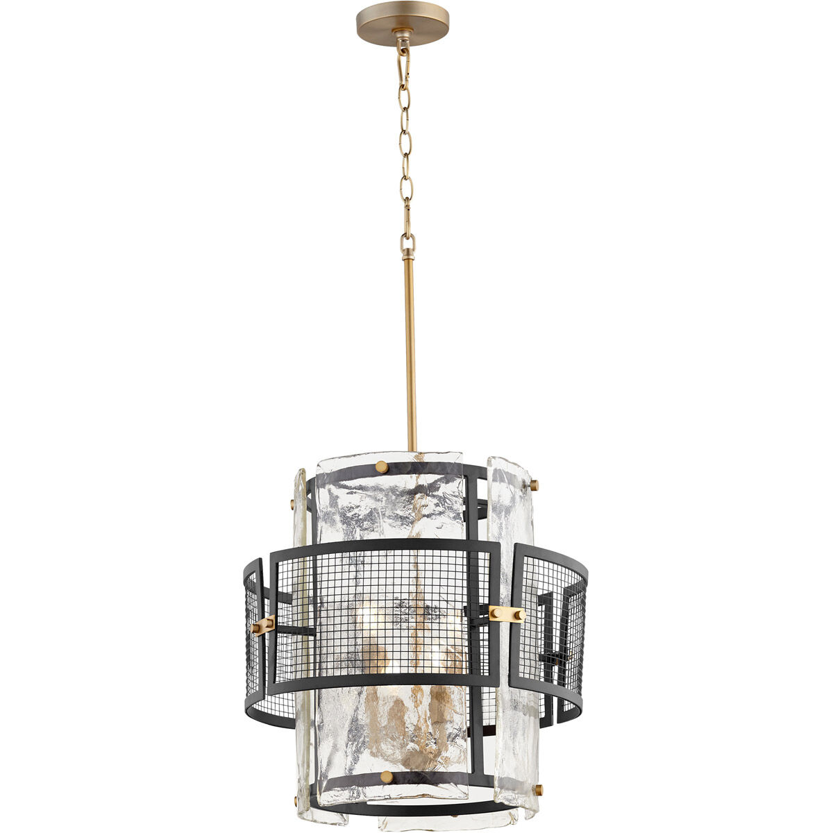 Panorama 4 Light 18 inch Noir/Aged Brass Chandelier Ceiling Light