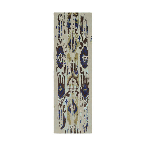 Artist Studio 96 X 30 inch Gray and Blue Runner, Wool and Viscose