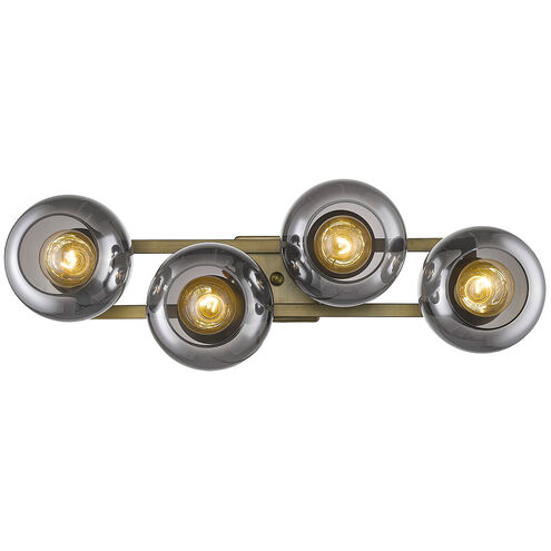 Lunette 4 Light 29 inch Aged Brass Sconce Wall Light