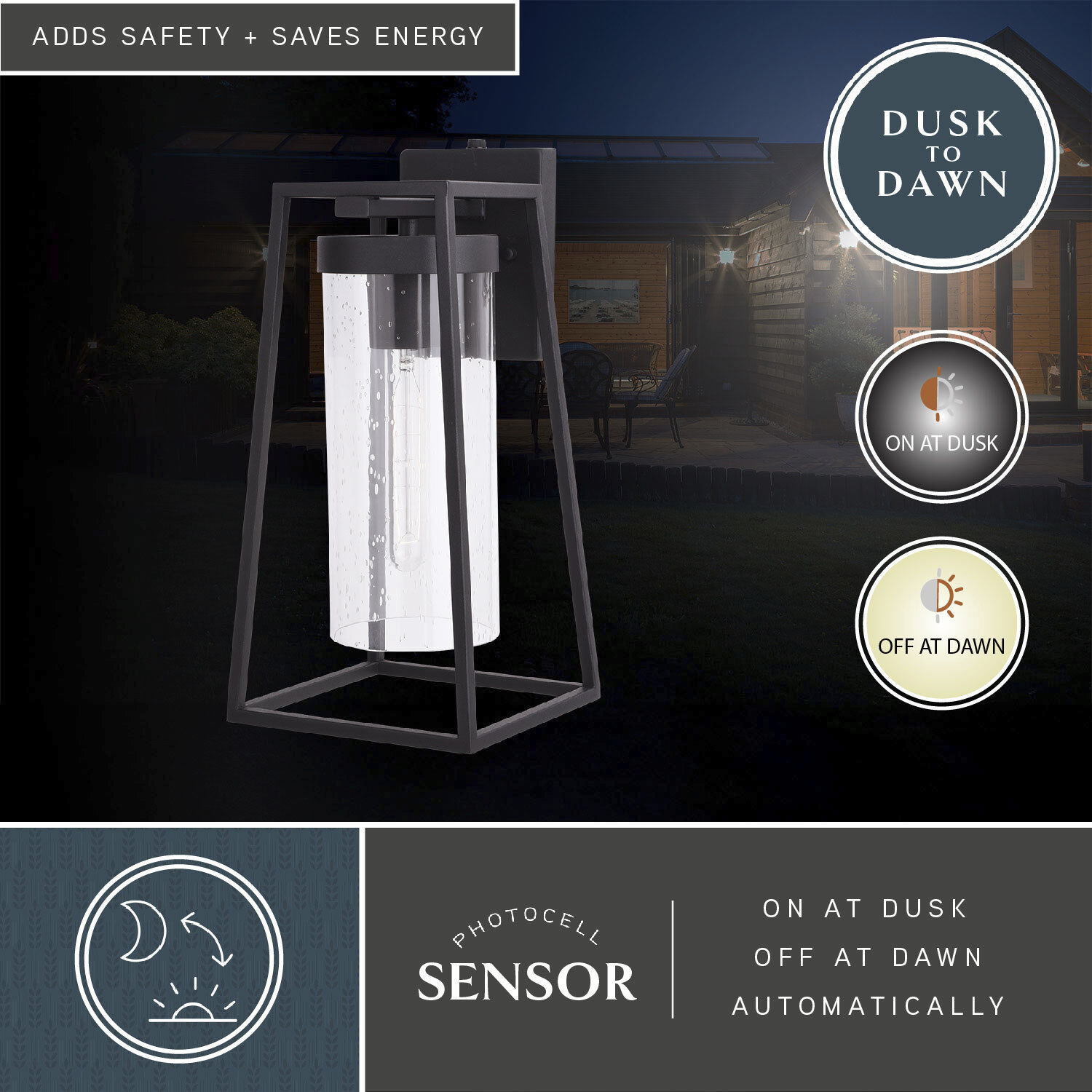 Nash LED 15.75 inch Textured Black Outdoor Wall