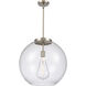 Ballston Athens 1 Light 17.75 inch Brushed Satin Nickel Pendant Ceiling Light in Incandescent, Seedy
