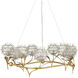 Dandelion 9 Light 38.5 inch Contemporary Silver Leaf and Silver and Contemporary Gold Leaf Chandelier Ceiling Light