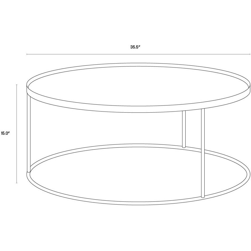 Thalia 35.5 X 15 inch Antique Brass Coffee Table