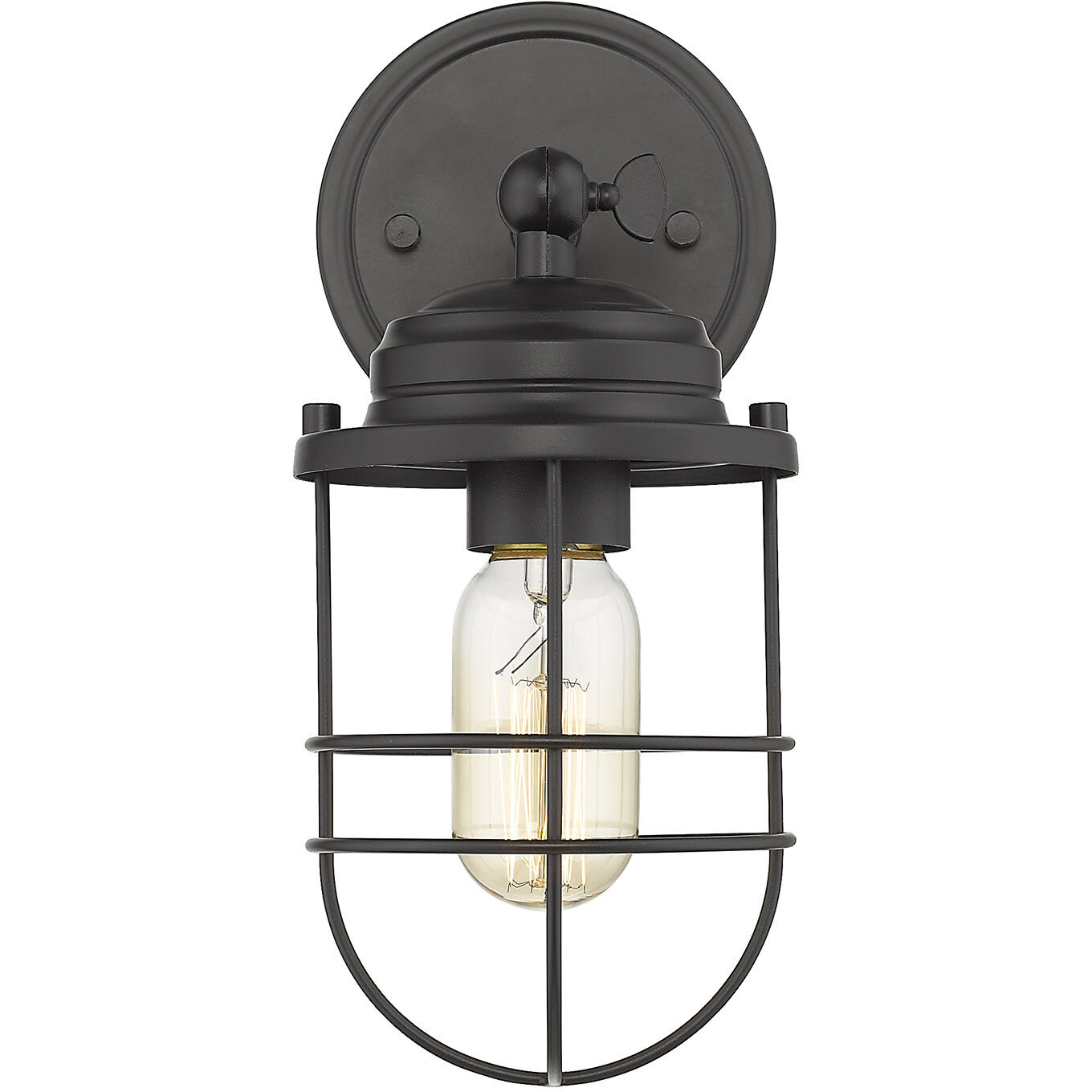 Seaport 1 Light 4.63 inch Matte Black Wall Sconce Wall Light, Damp