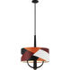 Patchwork 3 Light 18 inch Black with Satin Brass with Patchwork Pendant Ceiling Light in Black/Satin Brass/Patchwork