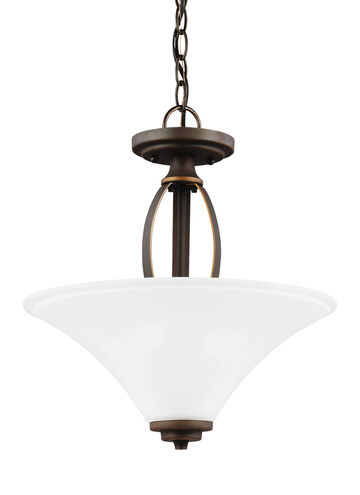 Metcalf 2 Light 15 inch Autumn Bronze Convertible Semi-Flush Pendant Ceiling Light