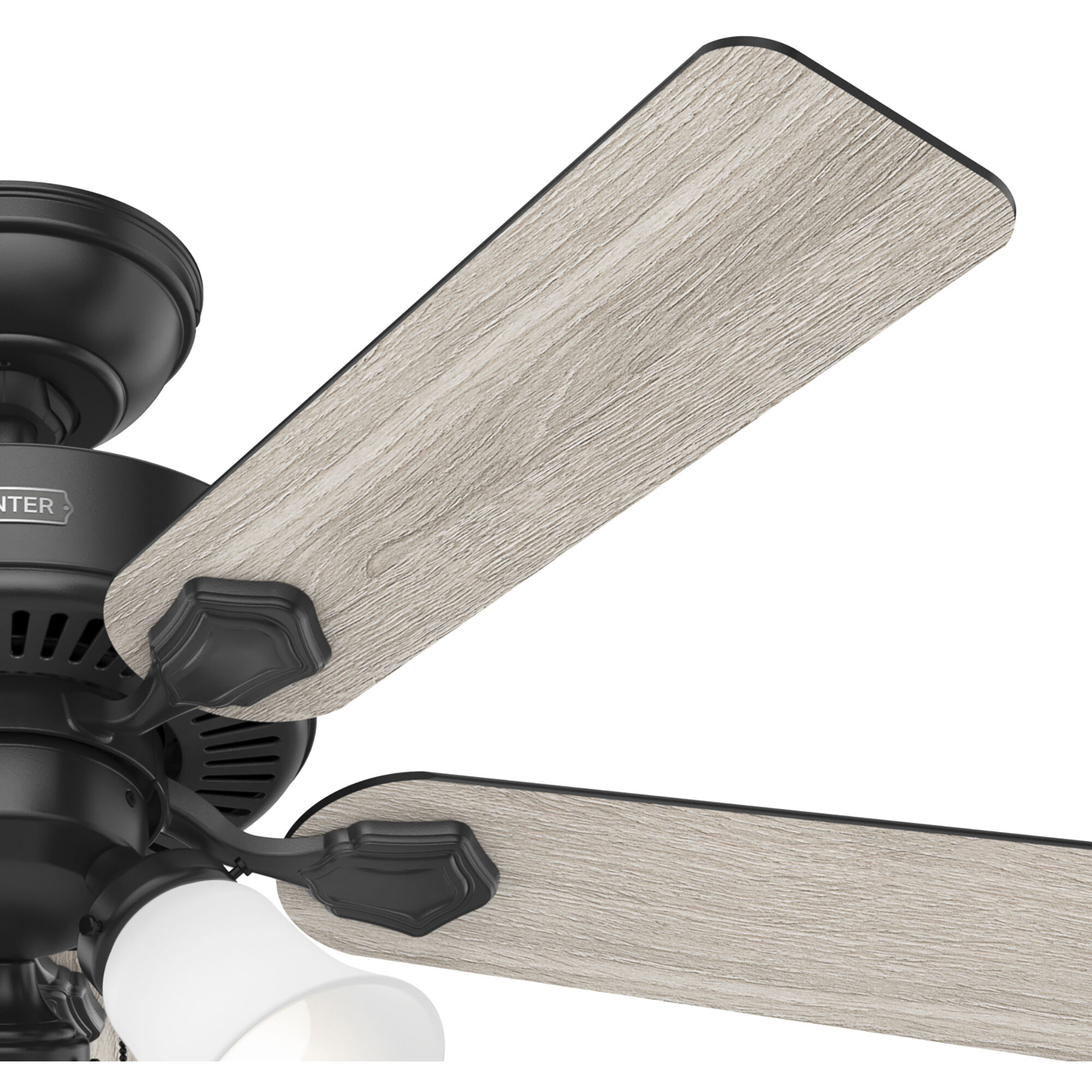 Swanson 44 inch Matte Black with Matte Black/Light Gray Oak Blades Ceiling Fan