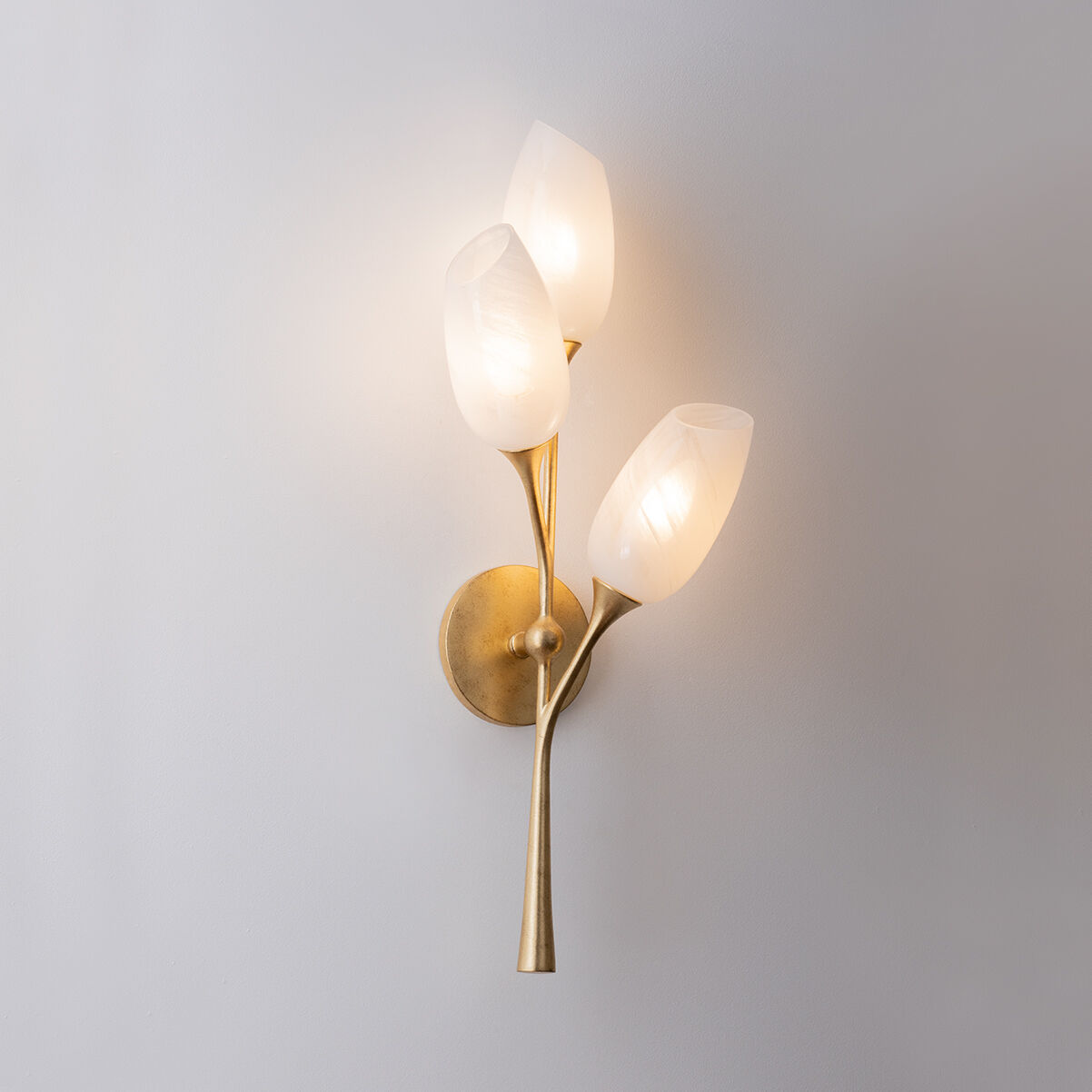 Aldean 3 Light 8.25 inch Vintage Gold Leaf Wall Sconce Wall Light