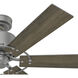 Gilrock 52 inch Matte Silver with Light Gray Oak/Warm Grey Oak Blades Ceiling Fan