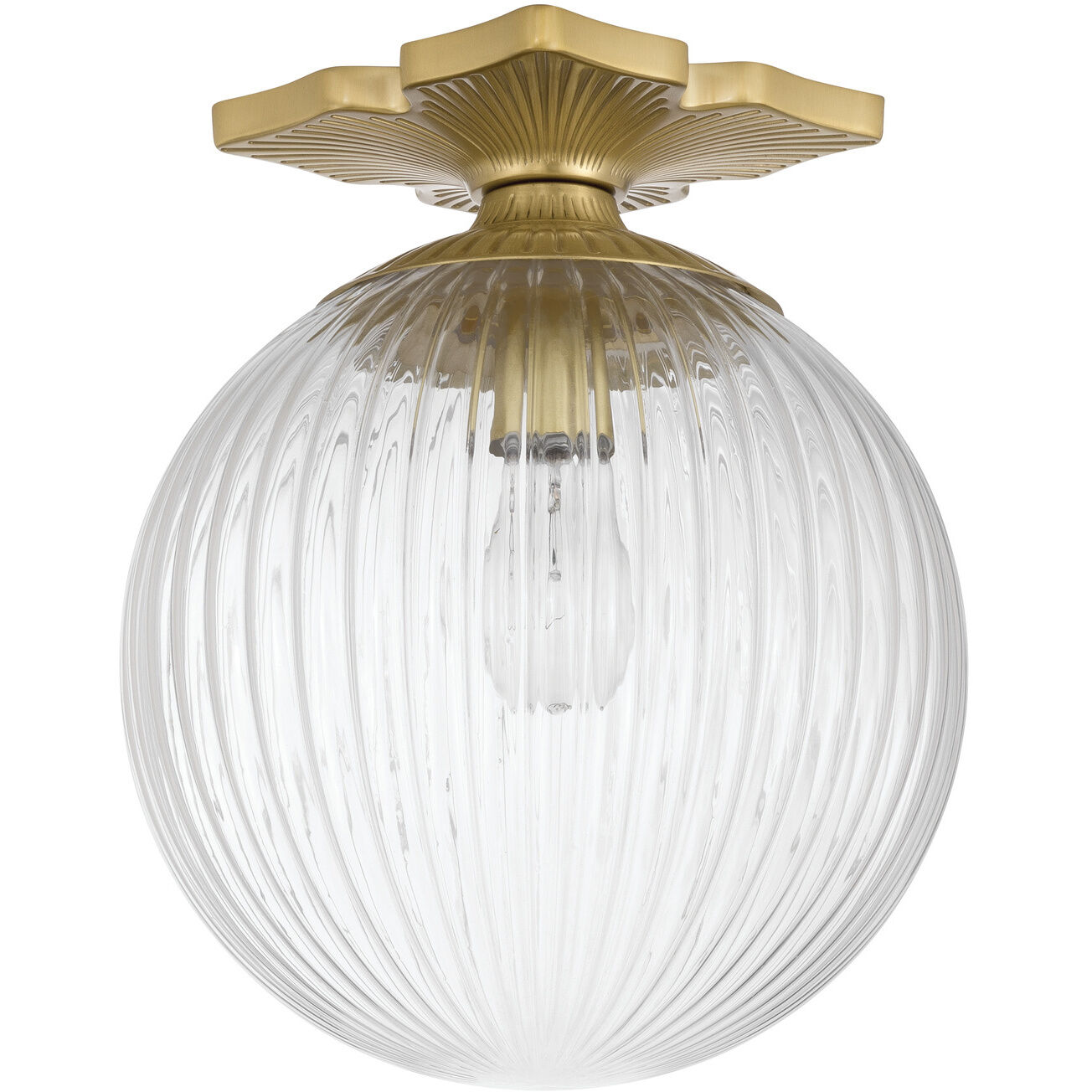 Orly 1 Light 10 inch Aged Brass Semi Flush Ceiling Light