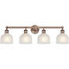 Dayton 4 Light 32.5 inch Antique Copper Bath Vanity Light Wall Light in White