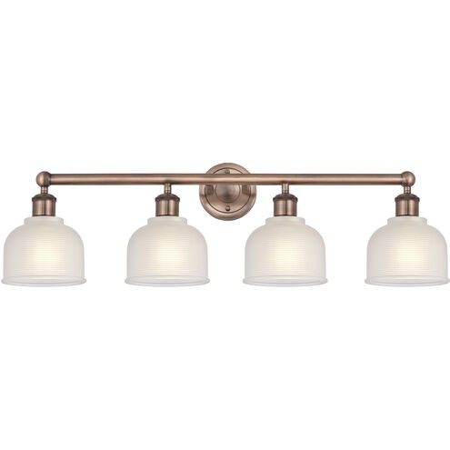 Dayton 4 Light 32.5 inch Antique Copper Bath Vanity Light Wall Light in White