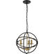 Octavia 3 Light 14 inch Brass and Dark Brown Pendant Ceiling Light