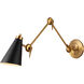 TOB by Thomas O'Brien Signoret 1 Light 6.25 inch Burnished Brass Library Sconce Wall Light