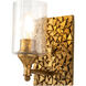 Mosaic 1 Light 6 inch Gold Bath Light Wall Light in Gold Leaf with Antique