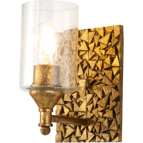 Mosaic 1 Light 6 inch Gold Bath Light Wall Light in Gold Leaf with Antique