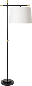 Aberdeen 62 inch 100.00 watt Black and Gold Swing Arm Floor Lamp Portable Light