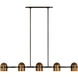 Avroko Octavia 5 Light 62 inch Blackened Bronze/Bright Worn Brass Linear Chandelier Ceiling Light